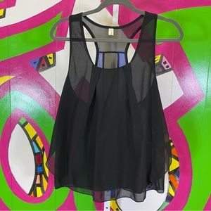 Sample Text, Sheer Cropped Racerback Tank Top. Size XXL. Excellent condition!